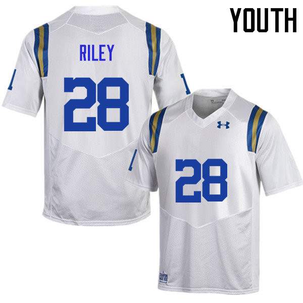 Youth #28 Keyon Riley UCLA Bruins Under Armour College Football Jerseys Sale-White - Click Image to Close